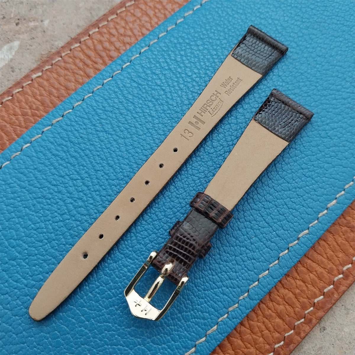 12mm Ladies Hirsch Brown Lizard Watch Strap