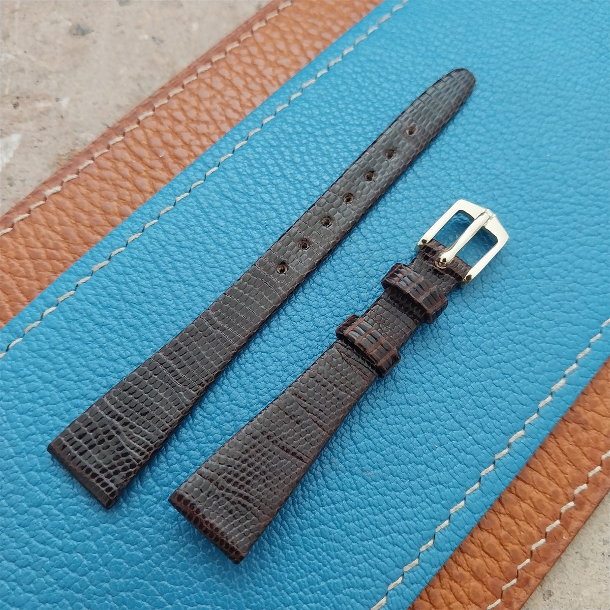12mm Ladies Hirsch Brown Lizard Watch Strap