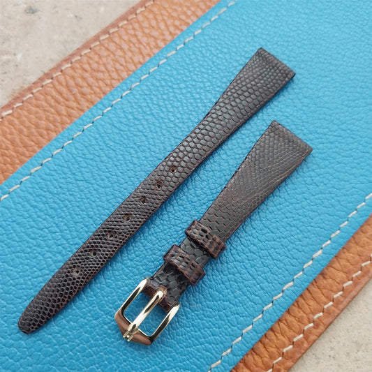 12mm Ladies Hirsch Brown Lizard Watch Strap