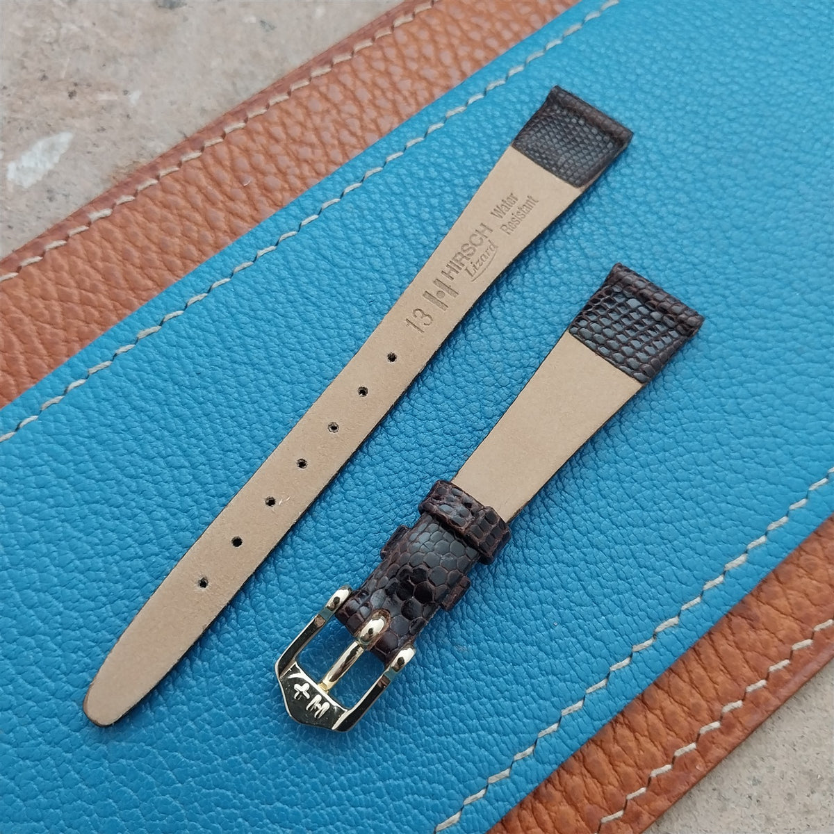 12mm Ladies Hirsch Brown Lizard Watch Strap