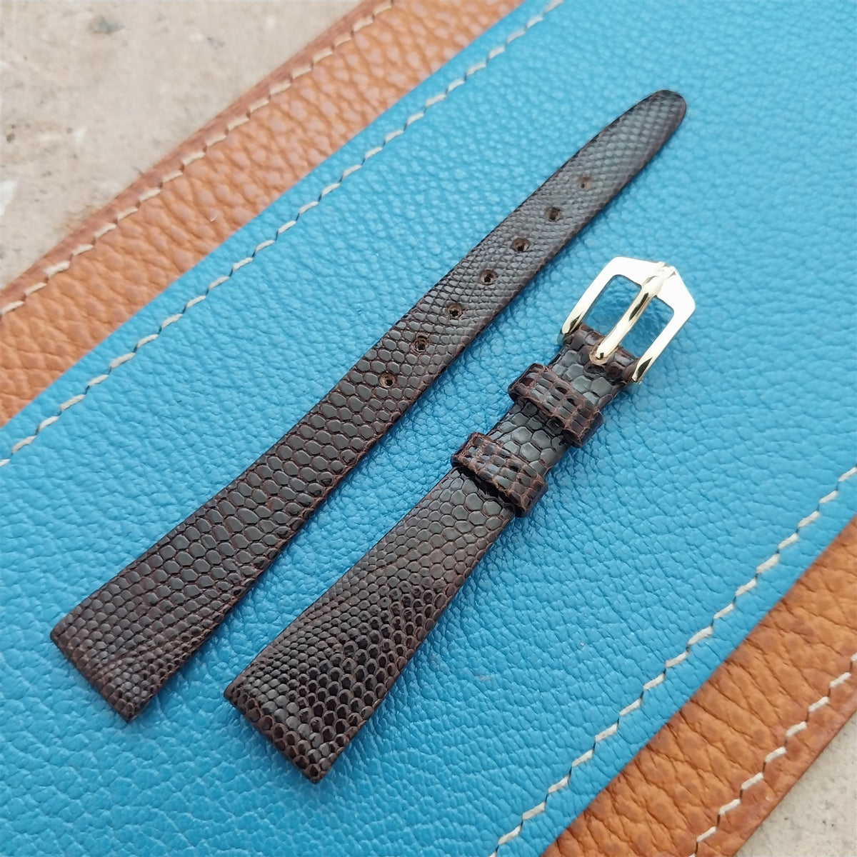 12mm Ladies Hirsch Brown Lizard Watch Strap