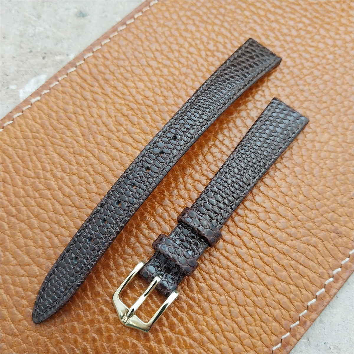 13mm Brown Ladies Hirsch Rainbow Lizard Grain Leather Watch Strap
