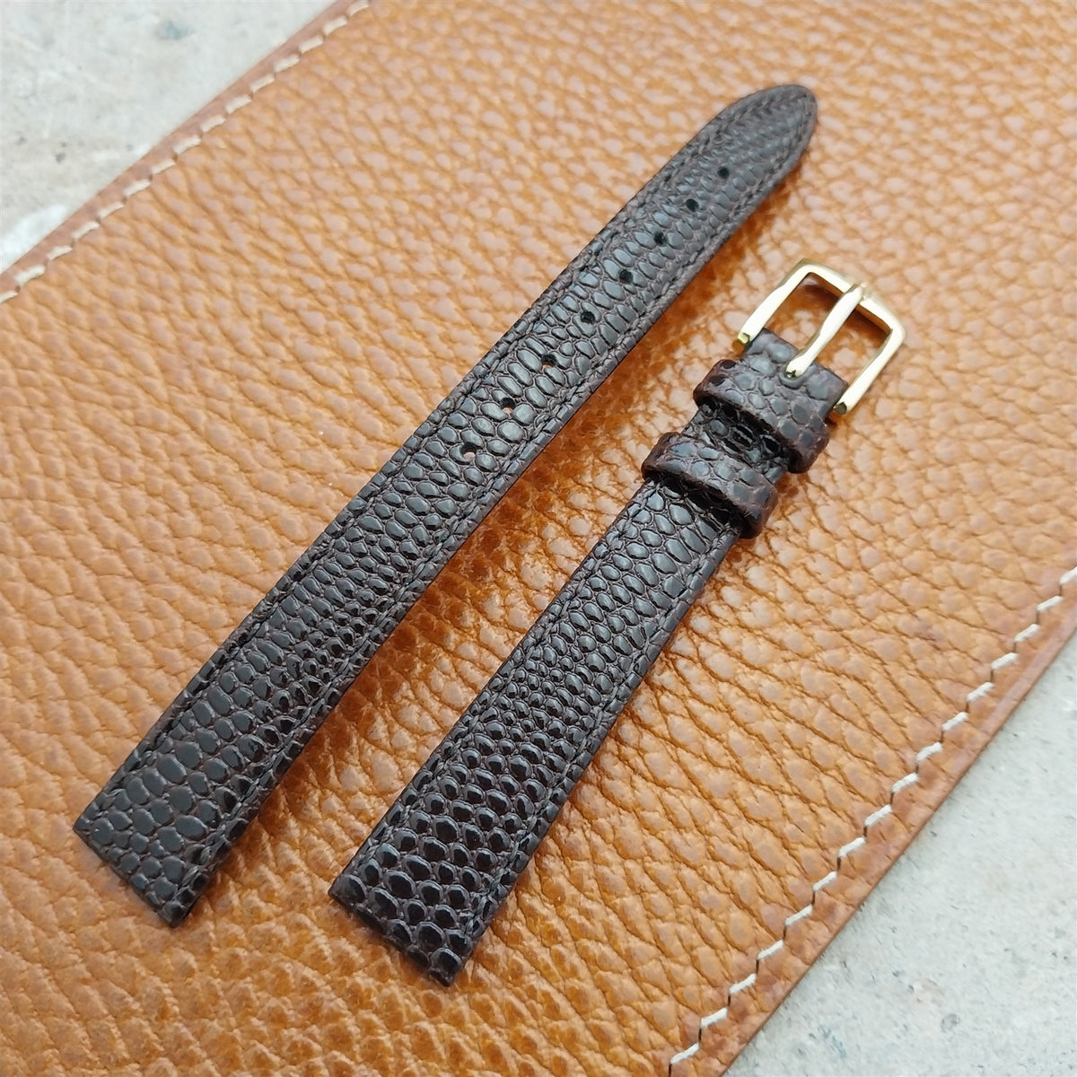 13mm Brown Ladies Hirsch Rainbow Lizard Grain Leather Watch Strap