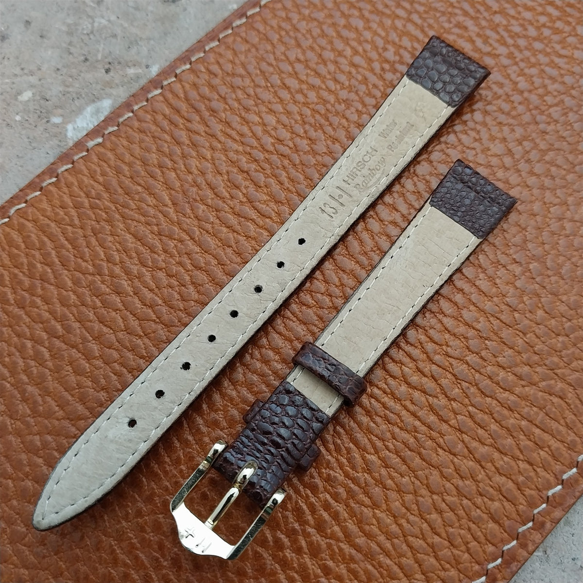 13mm Brown Ladies Hirsch Rainbow Lizard Grain Leather Watch Strap