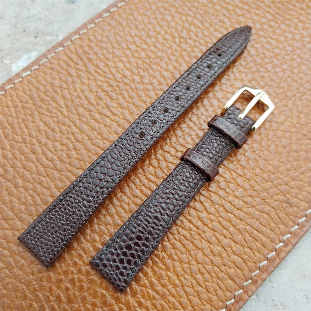 13mm Brown Ladies Hirsch Rainbow Lizard Grain Leather Watch Strap