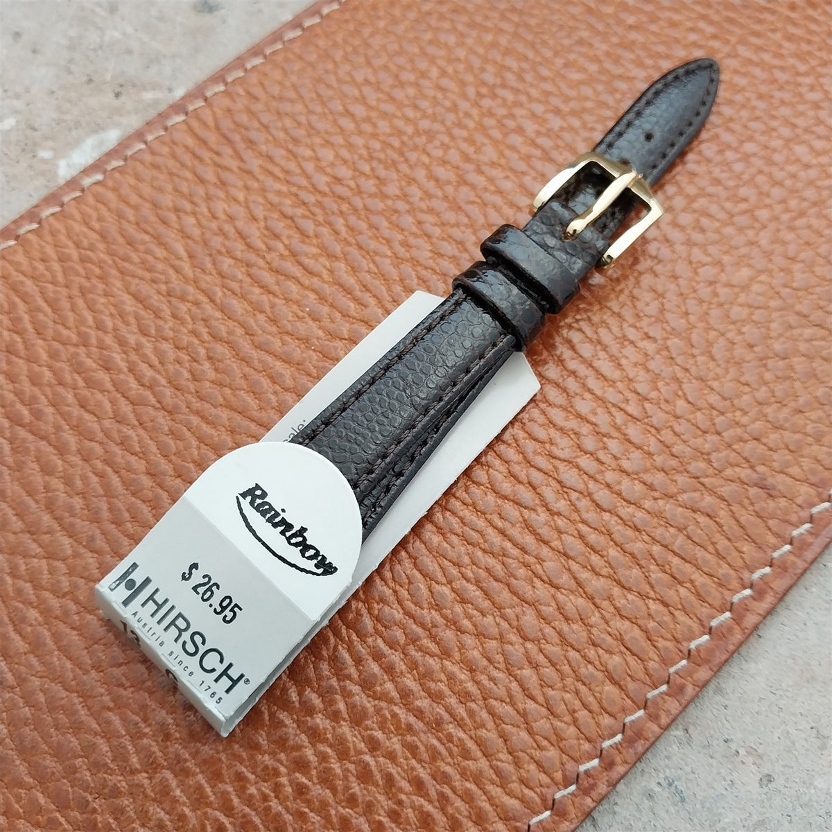 13mm Brown Ladies Hirsch Rainbow Lizard Grain Leather Watch Strap