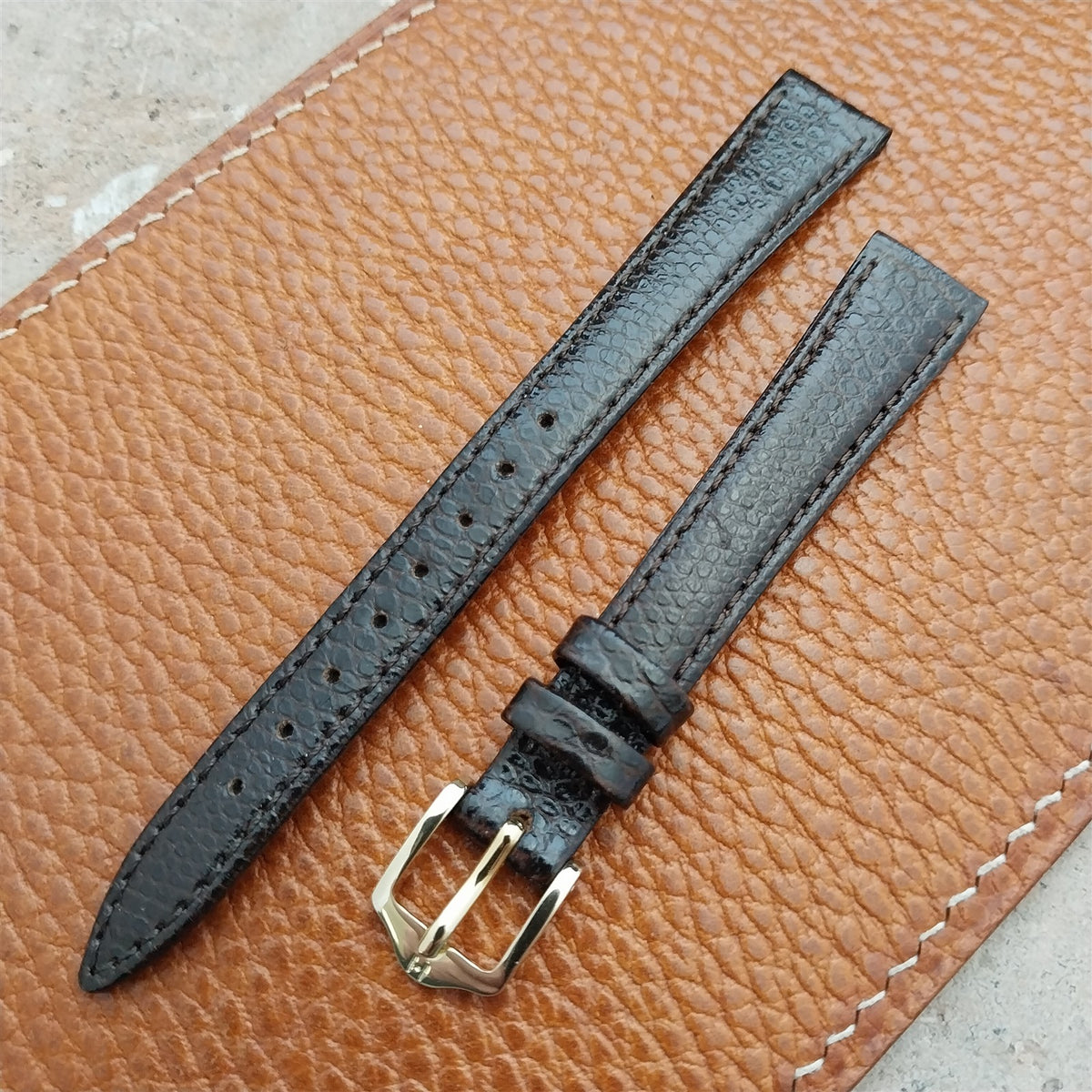 13mm Brown Ladies Hirsch Rainbow Lizard Grain Leather Watch Strap