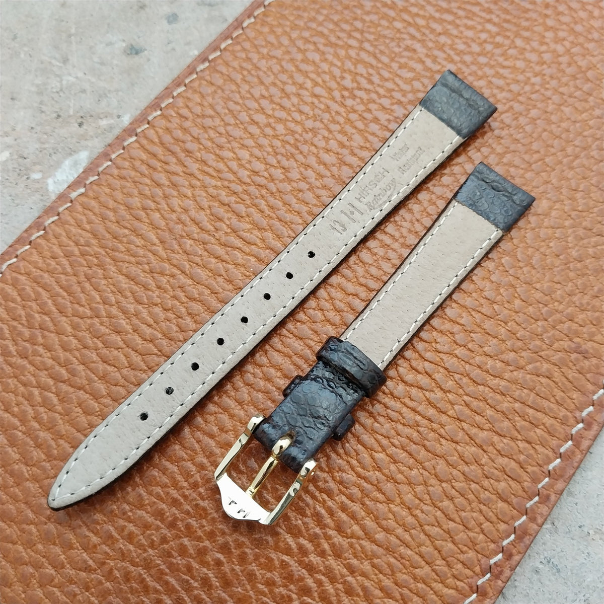 13mm Brown Ladies Hirsch Rainbow Lizard Grain Leather Watch Strap