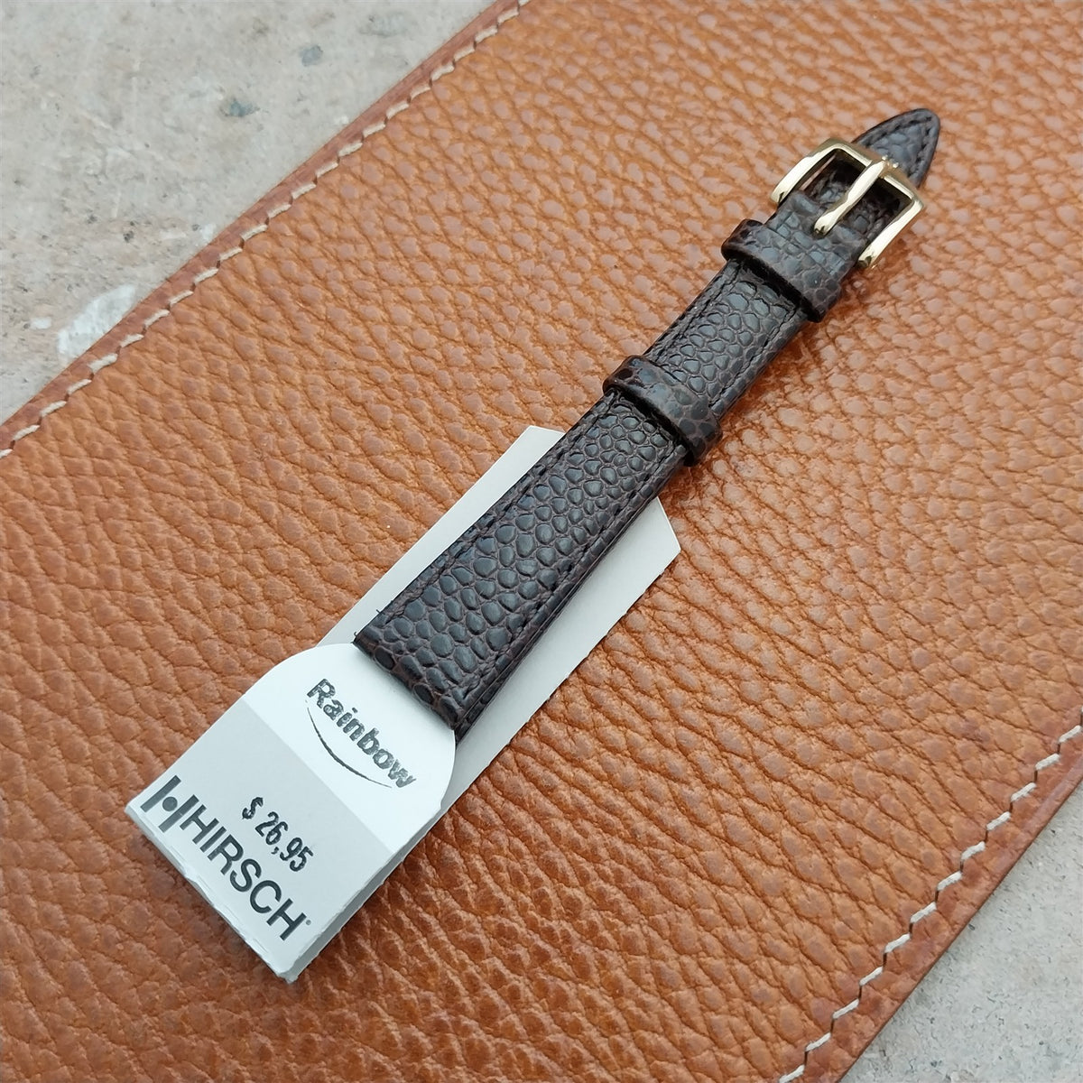 13mm Brown Ladies Hirsch Rainbow Lizard Grain Leather Watch Strap