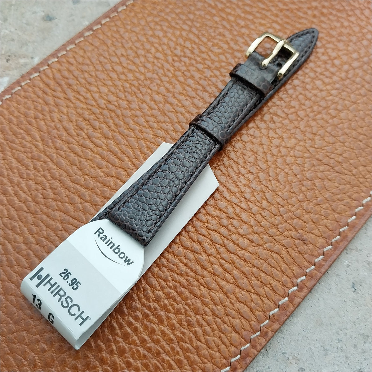 13mm Brown Ladies Hirsch Rainbow Lizard Grain Leather Watch Strap