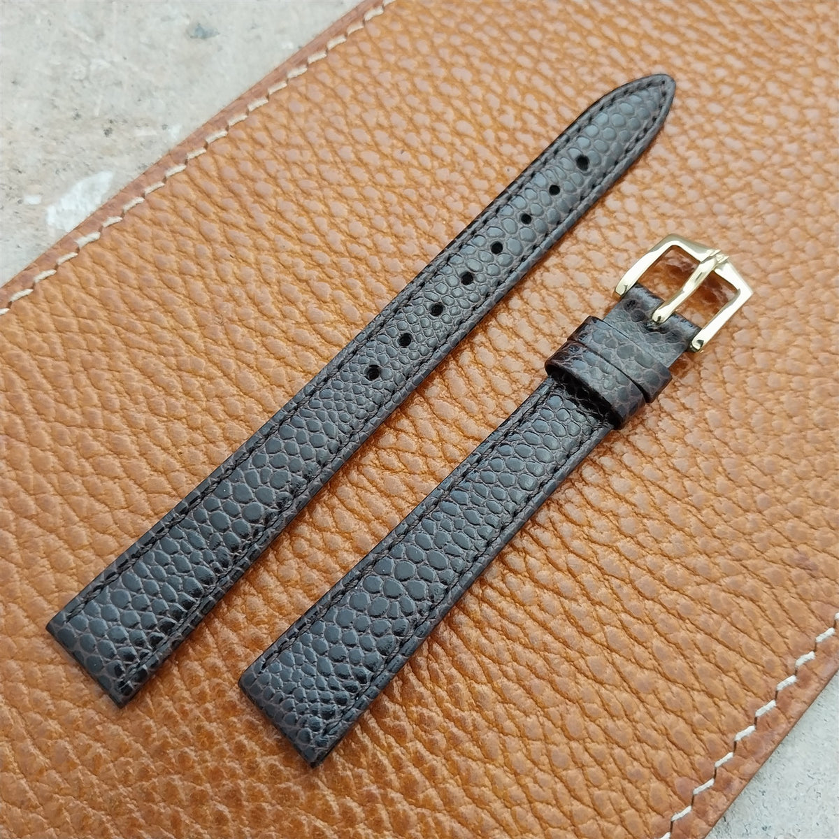 13mm Brown Ladies Hirsch Rainbow Lizard Grain Leather Watch Strap