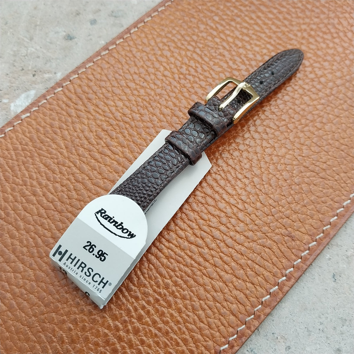 13mm Brown Ladies Hirsch Rainbow Lizard Grain Leather Watch Strap