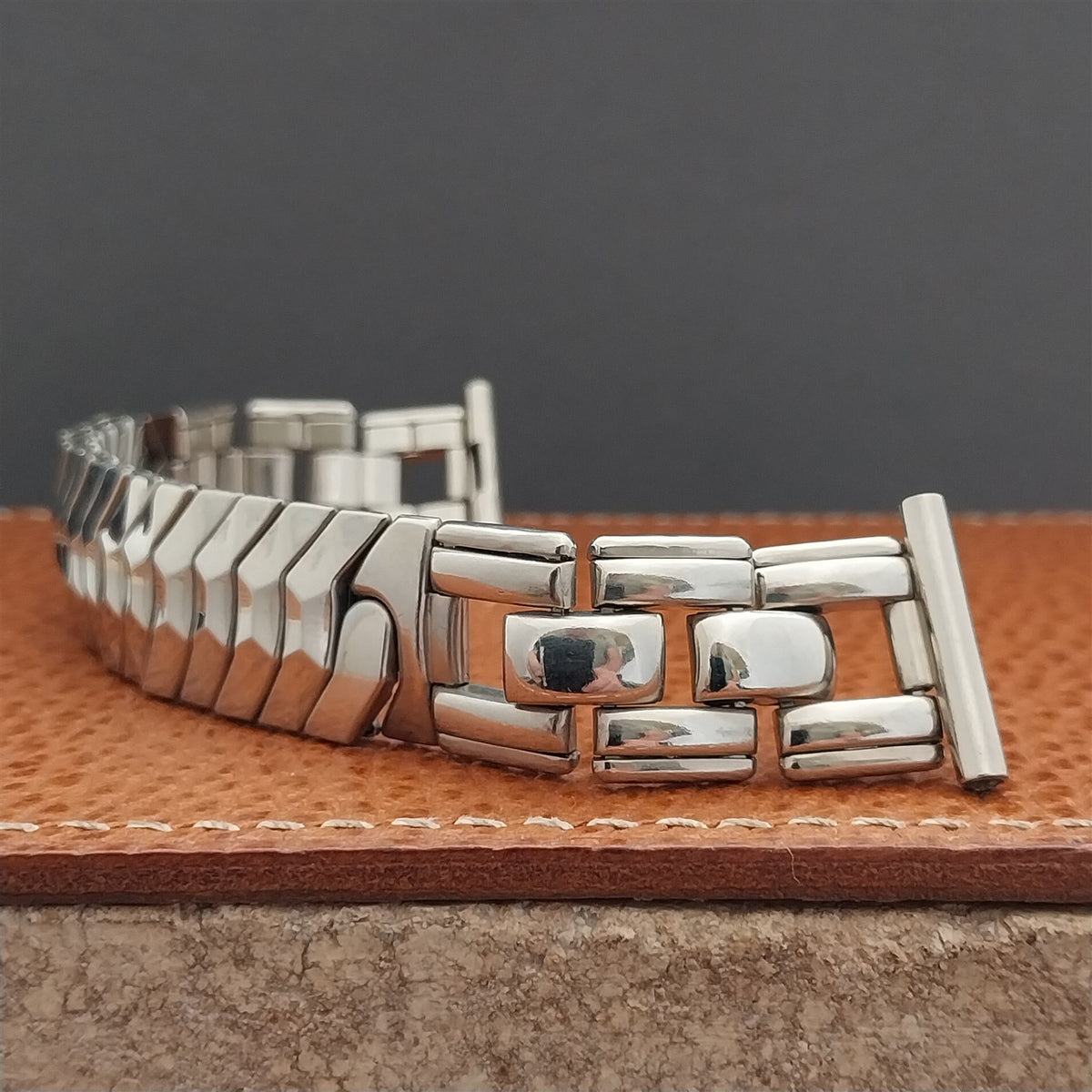 19mm 18mm 16mm White Gold-Filled Airflex 1950s Vintage Watch Band