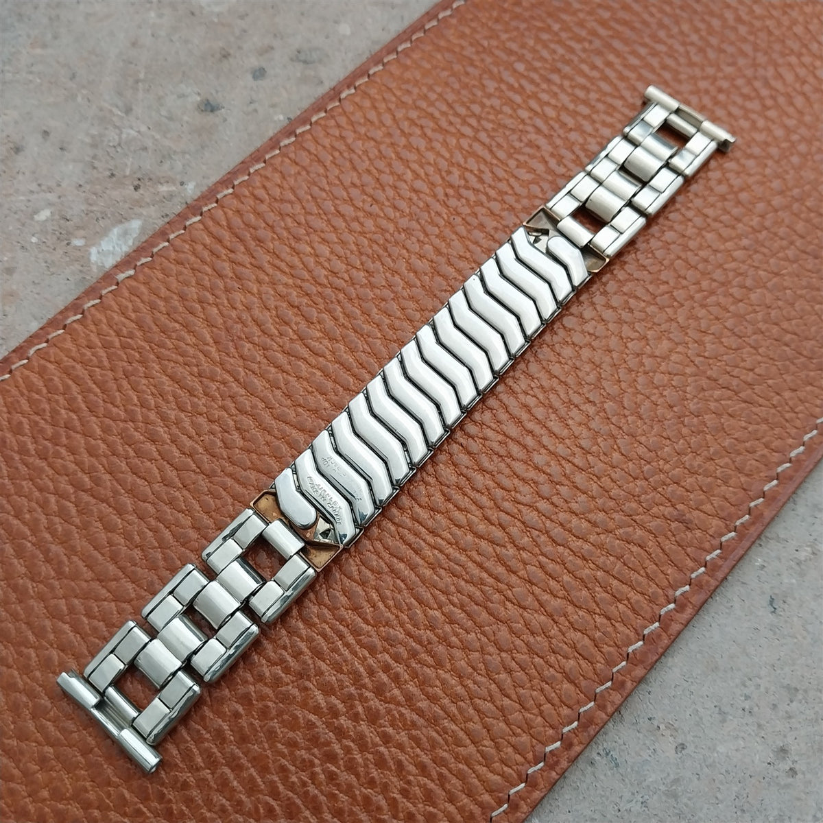 19mm 18mm 16mm White Gold-Filled Airflex 1950s Vintage Watch Band