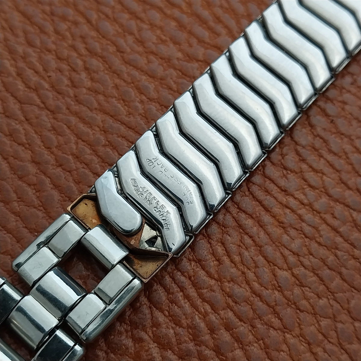 19mm 18mm 16mm White Gold-Filled Airflex 1950s Vintage Watch Band