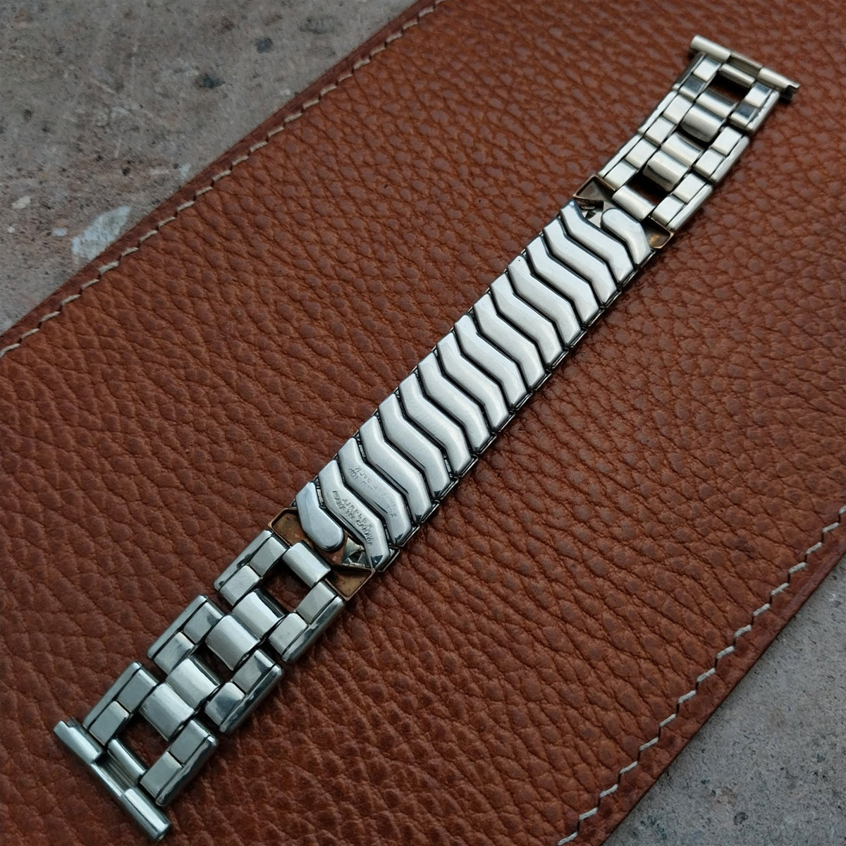19mm 18mm 16mm White Gold-Filled Airflex 1950s Vintage Watch Band