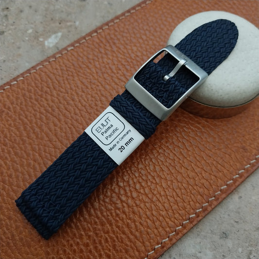 20mm Eulit Palma Pacific Blue Braided Perlon 2Piece Field Watch Strap