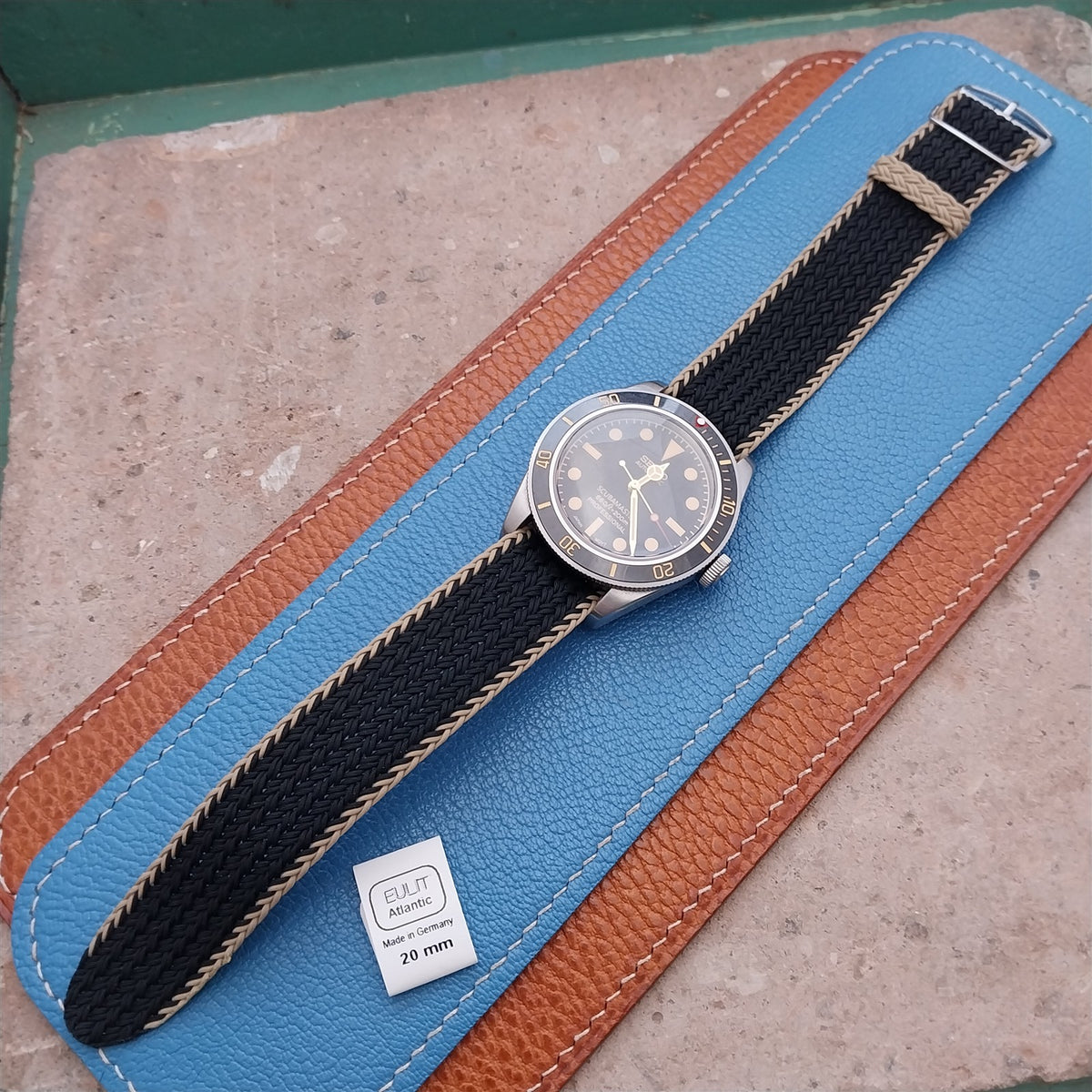 20mm Eulit Atlantic Braided Perlon Single Pass Field Watch Strap