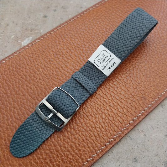 20mm EULIT Panama Gray Braided Perlon Single Pass Field Watch Strap