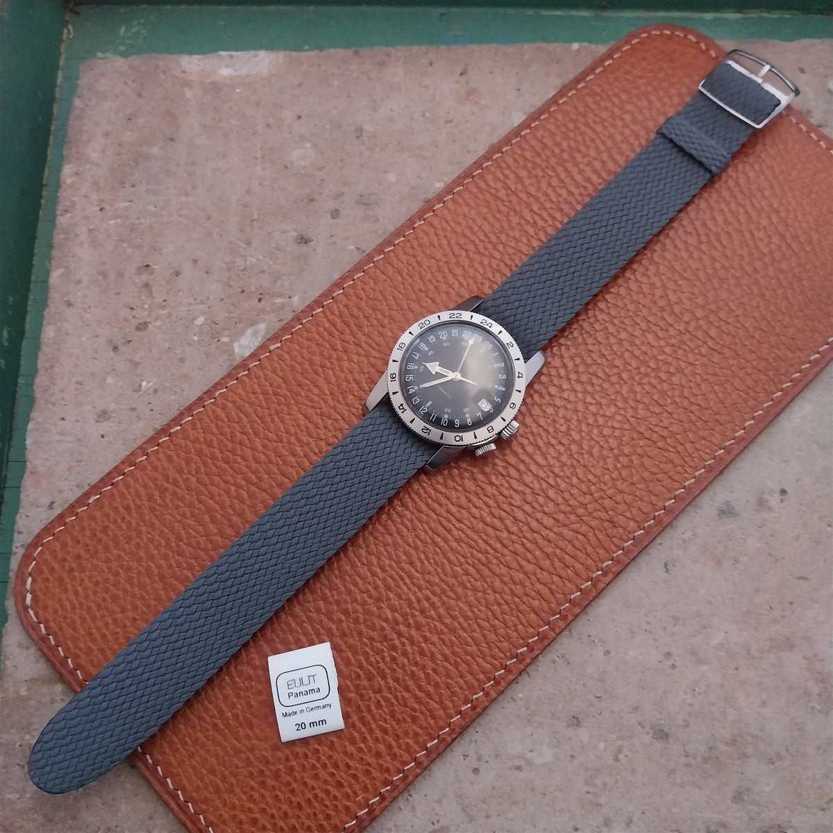 20mm EULIT Panama Gray Braided Perlon Single Pass Field Watch Strap