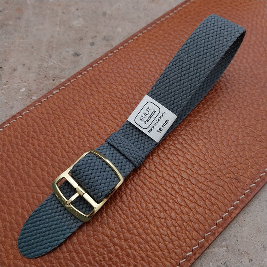 Gray 18mm EULIT Panama Braided Perlon Single Pass Field Watch Strap