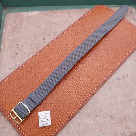 Gray 18mm EULIT Panama Braided Perlon Single Pass Field Watch Strap