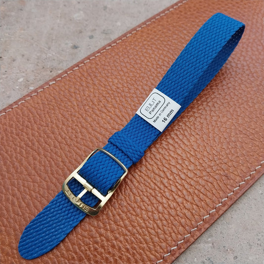 Blue 16mm EULIT Panama Braided Perlon Single Pass Field Watch Strap