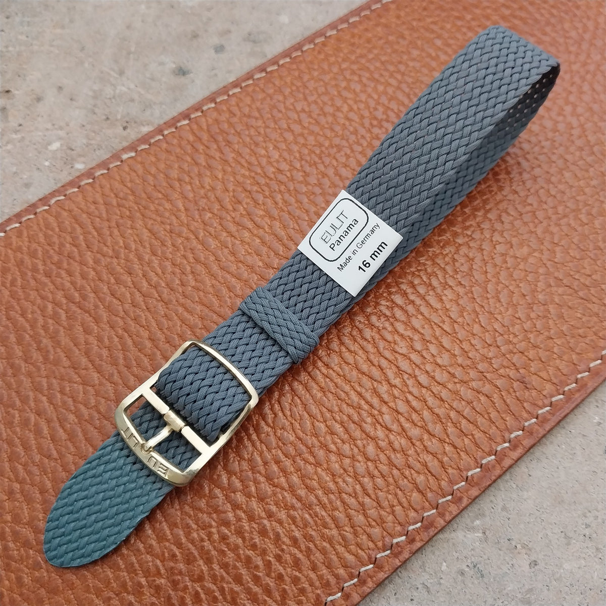 Gray 16mm EULIT Panama Braided Perlon Single Pass Field Watch Strap