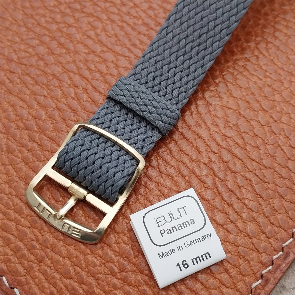 Gray 16mm EULIT Panama Braided Perlon Single Pass Field Watch Strap
