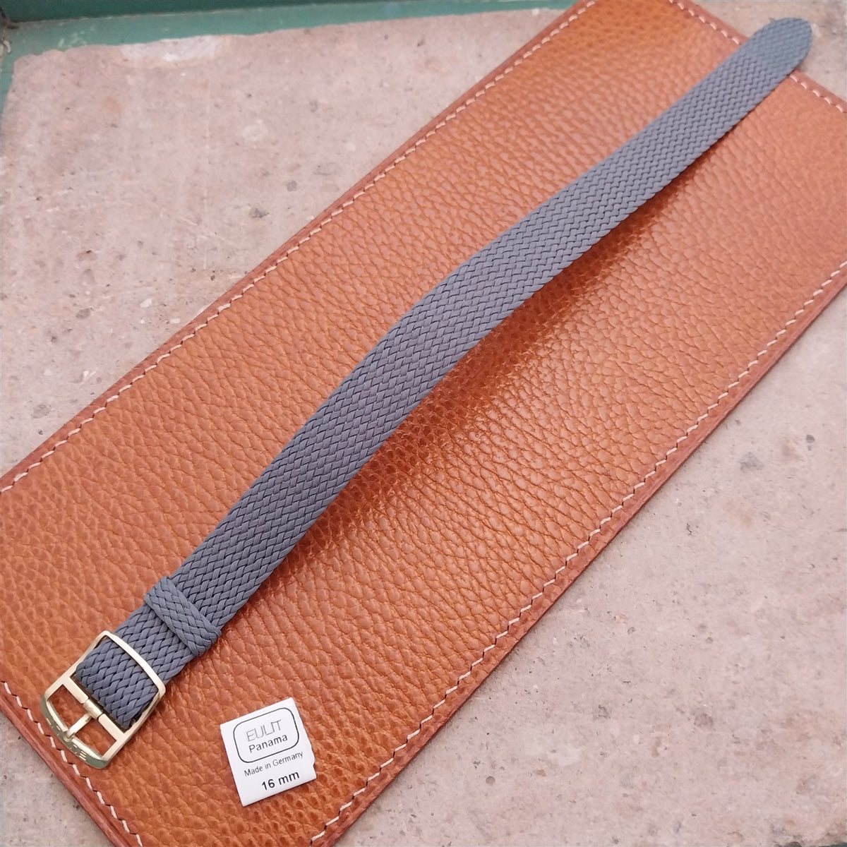 Gray 16mm EULIT Panama Braided Perlon Single Pass Field Watch Strap