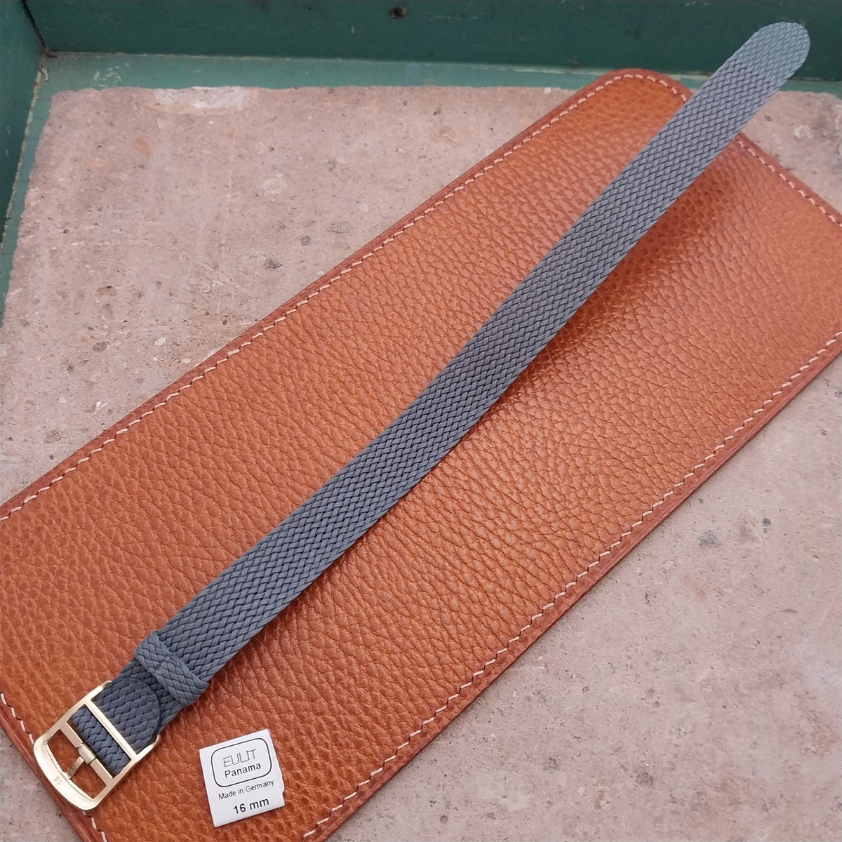 Gray 16mm EULIT Panama Braided Perlon Single Pass Field Watch Strap
