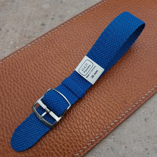 20mm EULIT Panama Blue Braided Perlon Single Pass Field Watch Strap