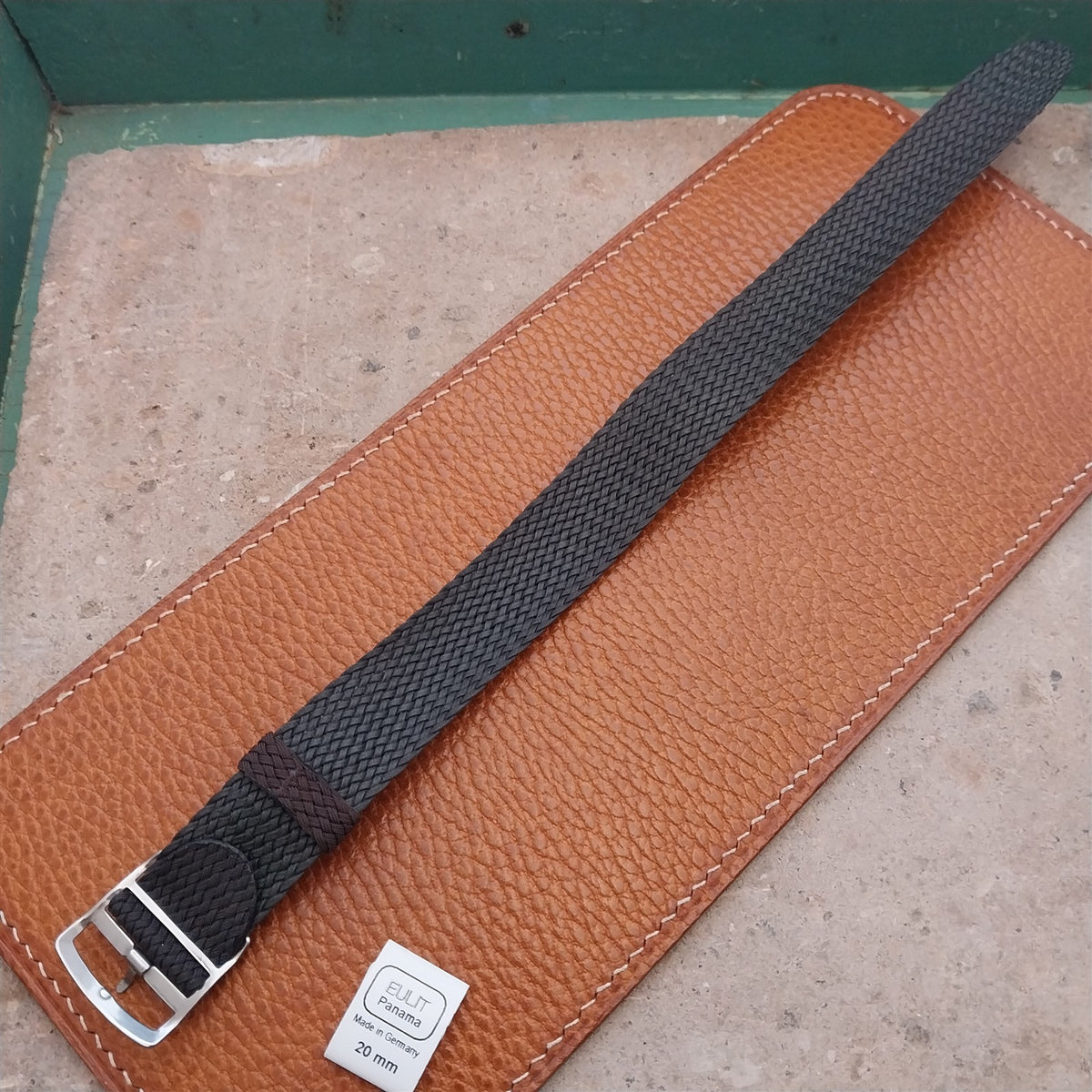 20mm EULIT Panama Brown Braided Perlon Single Pass Field Watch Strap
