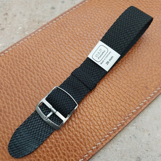 20mm EULIT Panama Black Braided Perlon Single Pass Field Watch Strap