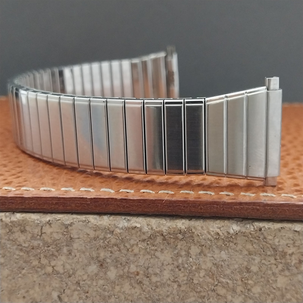 1970s Vintage Brushed Stainless Speidel 18mm 20mm 21mm NOS Watch Band