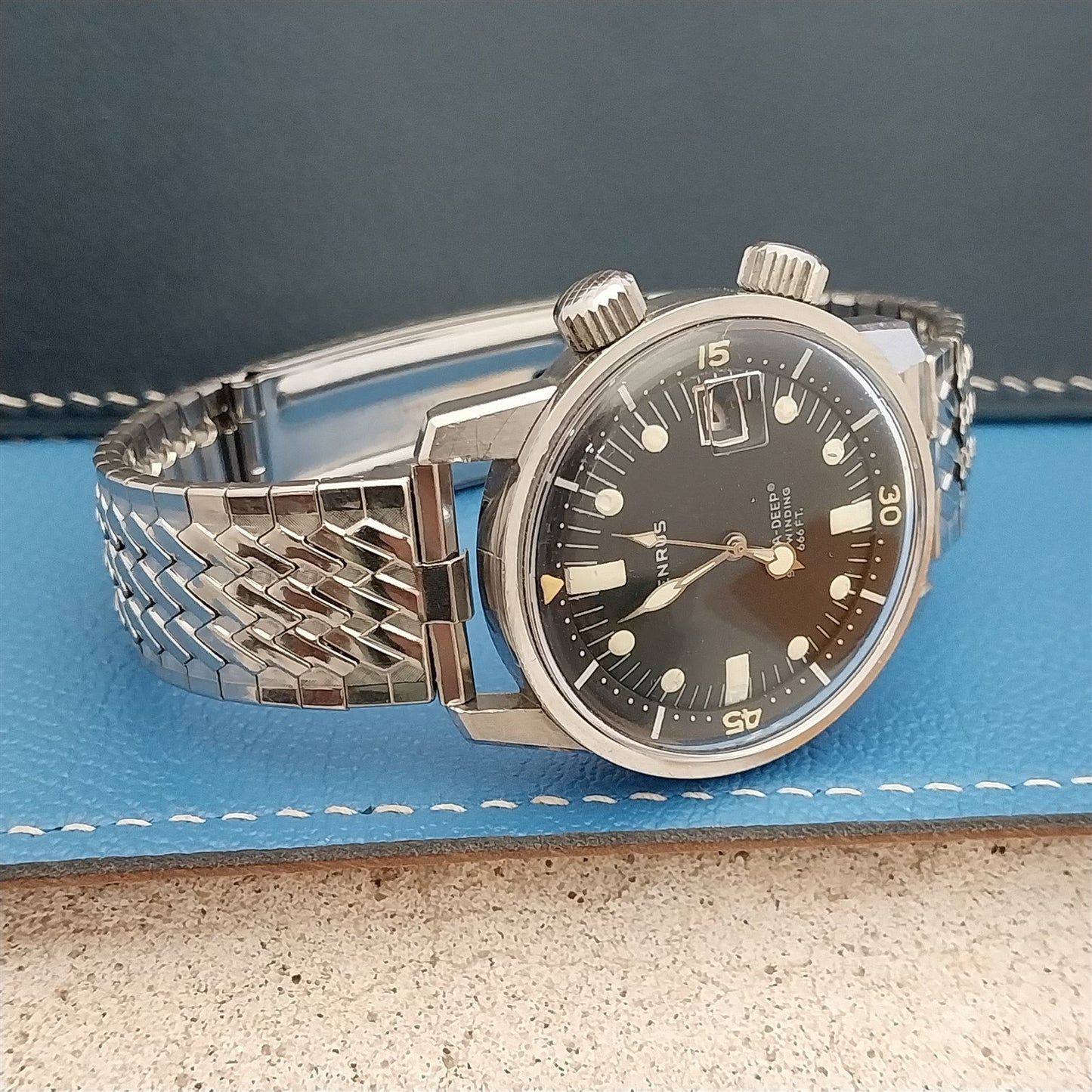 Vintage 19mm 18mm 17mm JB Champion Stainless Basketweave Unused 1960s Watch Band