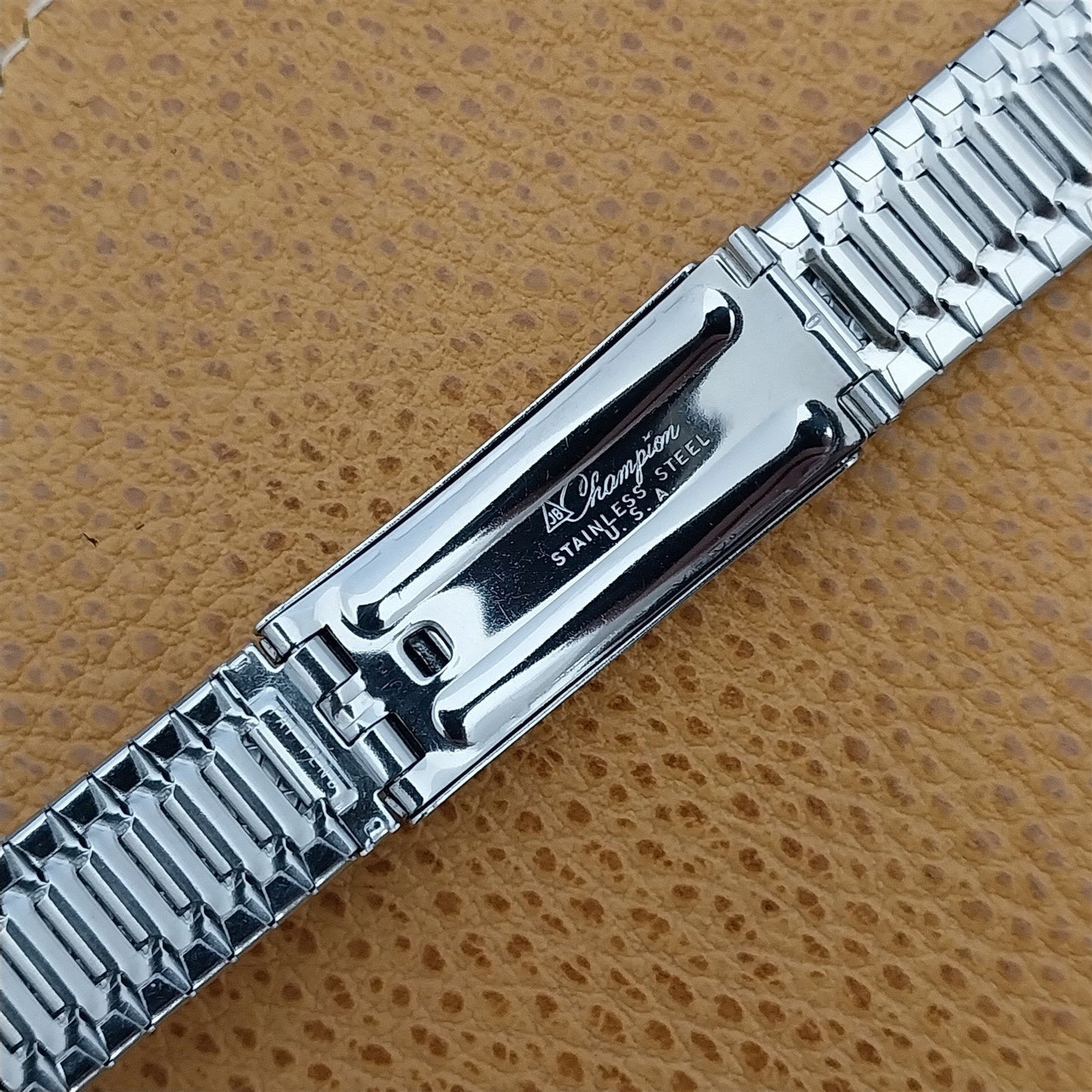 18mm 19mm Herringbone Stainless Steel JB Champion nos 1960s Vintage Watch Band