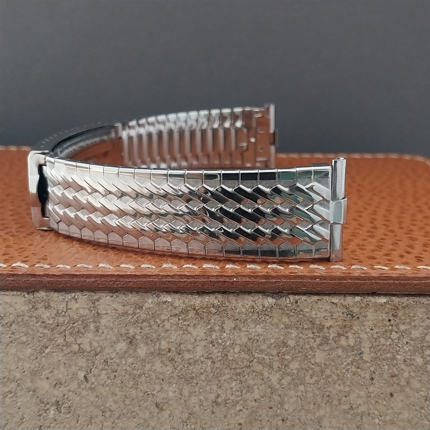 Vintage 19mm 18mm 17mm JB Champion Stainless Basketweave Unused 1960s Watch Band