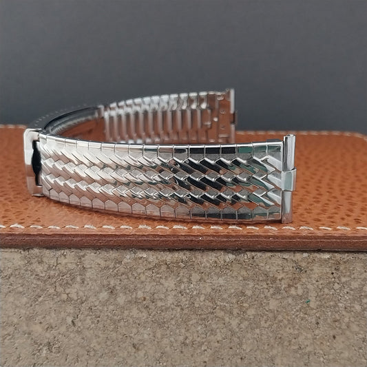 Vintage 19mm 18mm 17mm JB Champion Stainless Basketweave Unused 1960s Watch Band