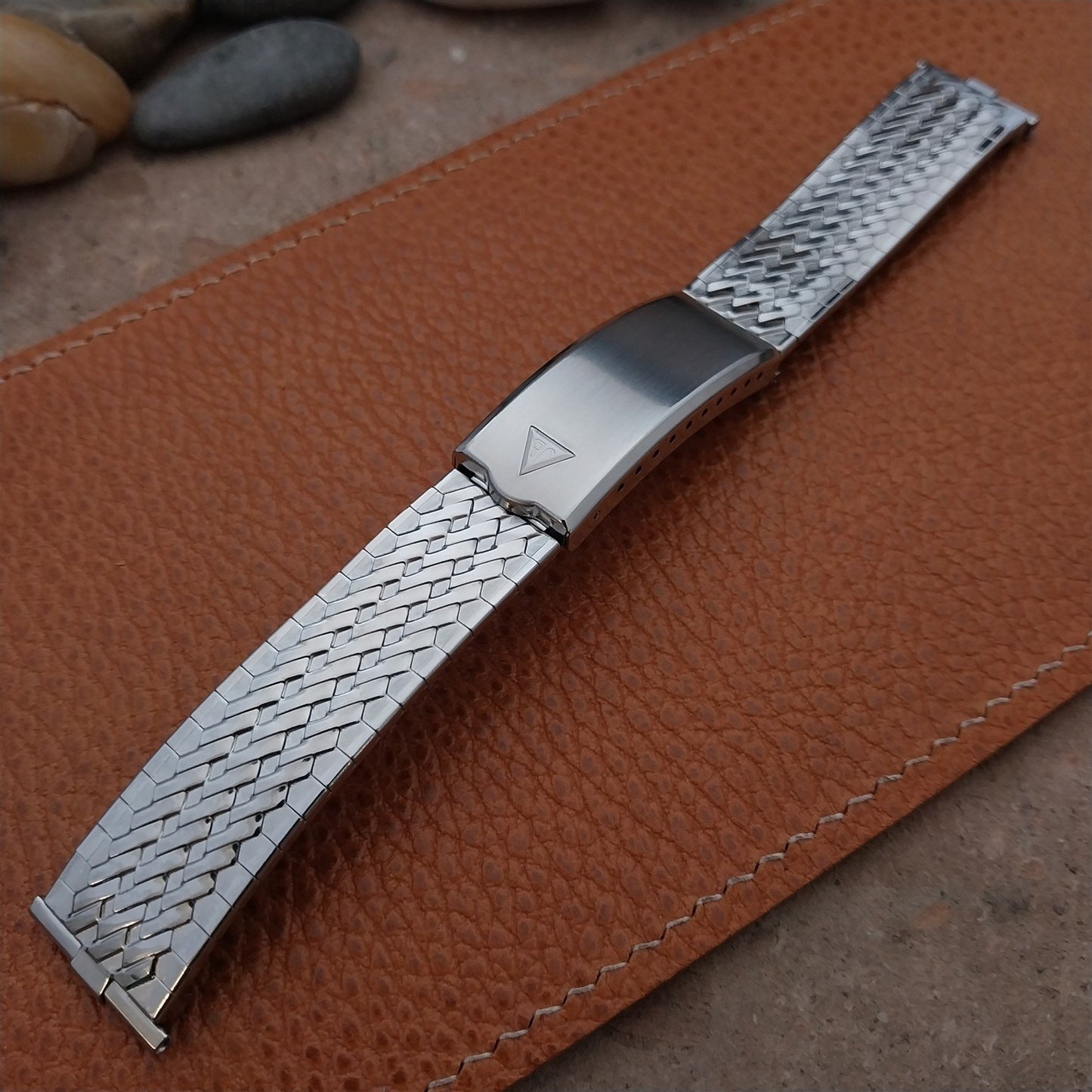 Vintage 19mm 18mm 17mm JB Champion Stainless Basketweave Unused 1960s Watch Band