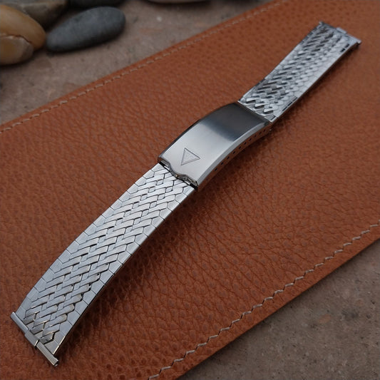 Vintage 19mm 18mm 17mm JB Champion Stainless Basketweave Unused 1960s Watch Band