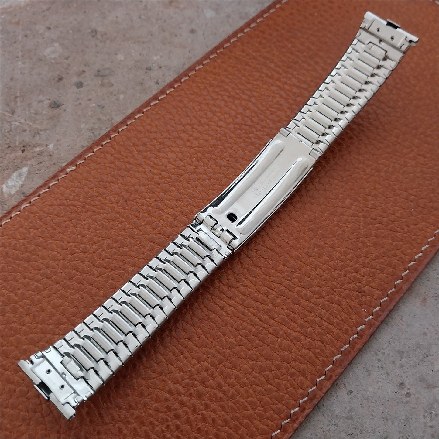 Vintage 19mm 18mm 17mm JB Champion Stainless Basketweave Unused 1960s Watch Band