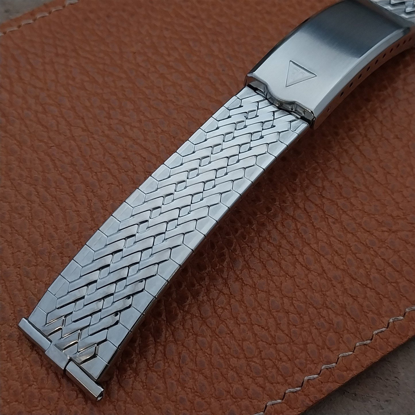 Vintage 19mm 18mm 17mm JB Champion Stainless Basketweave Unused 1960s Watch Band