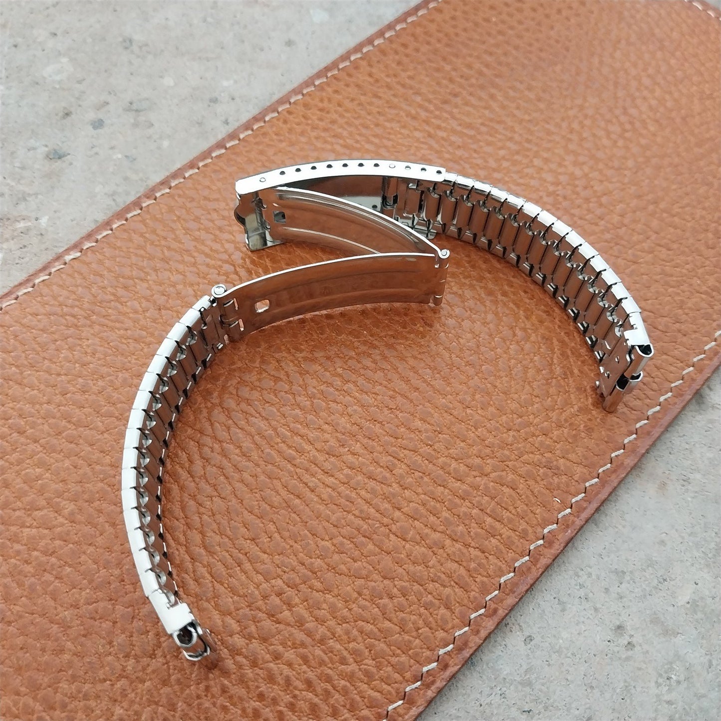 Vintage 19mm 18mm 17mm JB Champion Stainless Basketweave Unused 1960s Watch Band