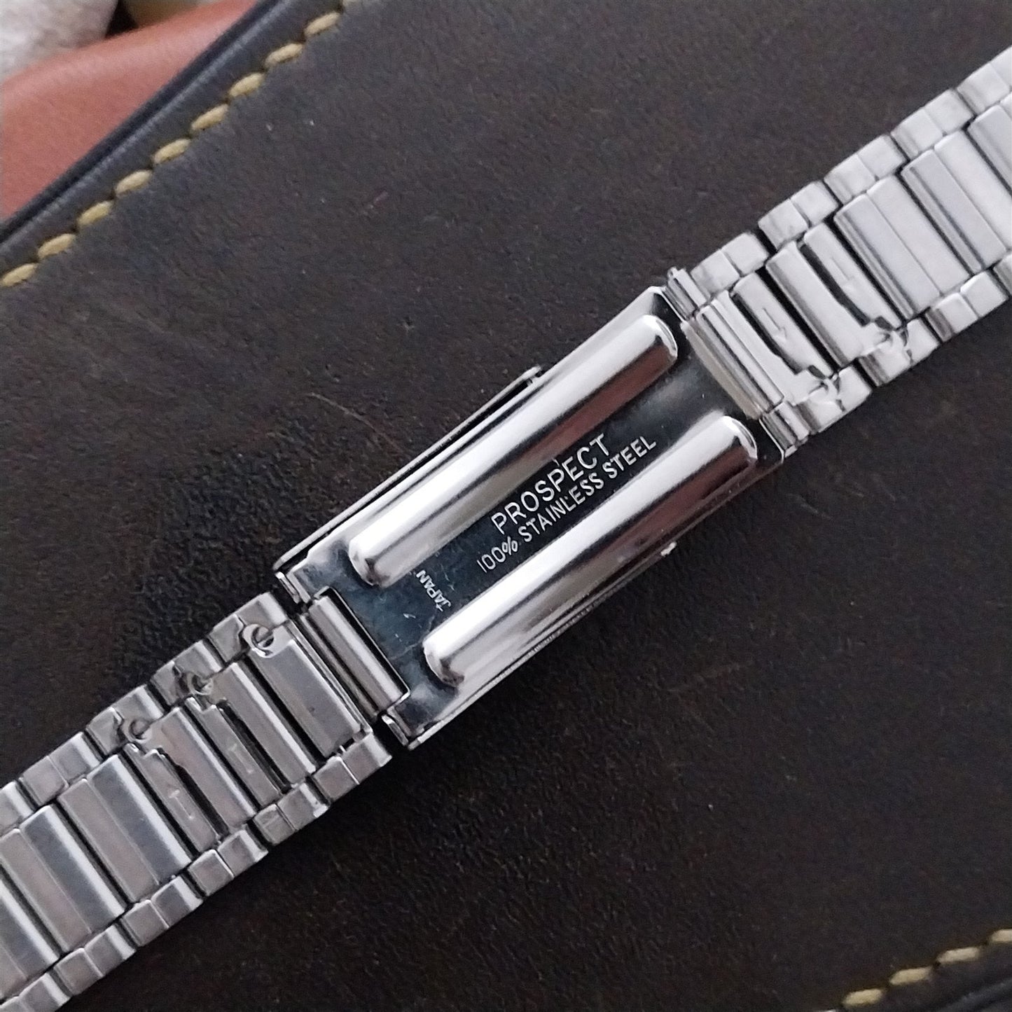 16mm Flared Stainless Steel Prospect Japan nos 1970s Unused Vintage Watch Band