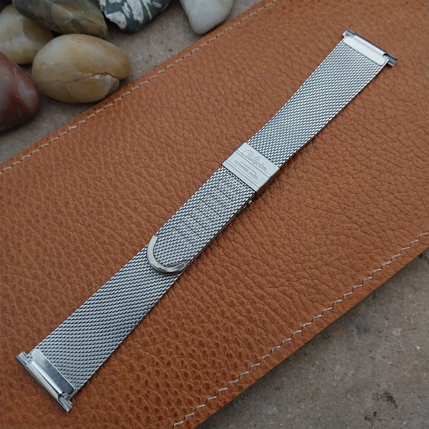 Vintage 22mm 21mm 20mm JB Champion Stainless Steel Mesh 1960s Unused Watch Band