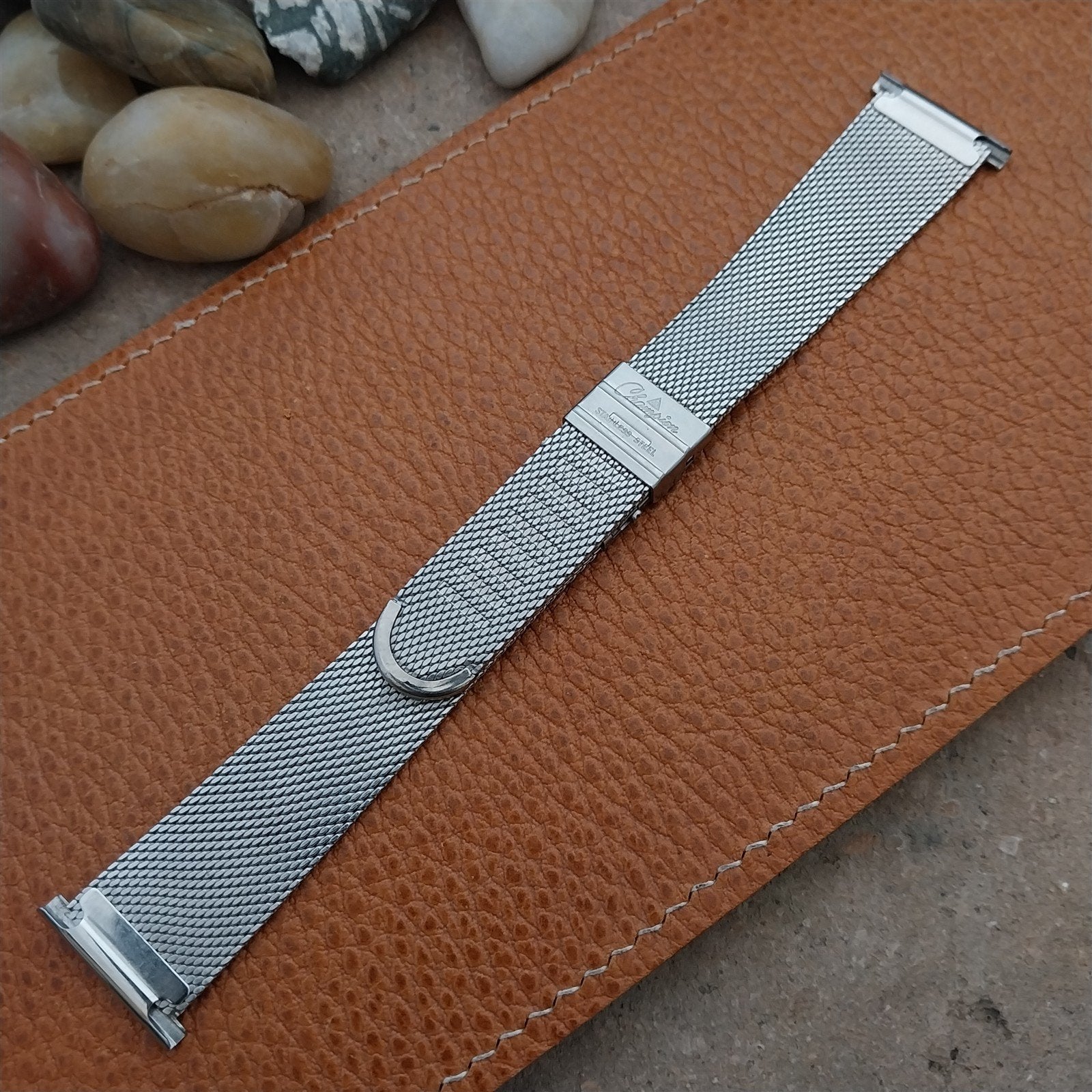 Vintage 22mm 21mm 20mm JB Champion Stainless Steel Mesh 1960s Unused Watch Band