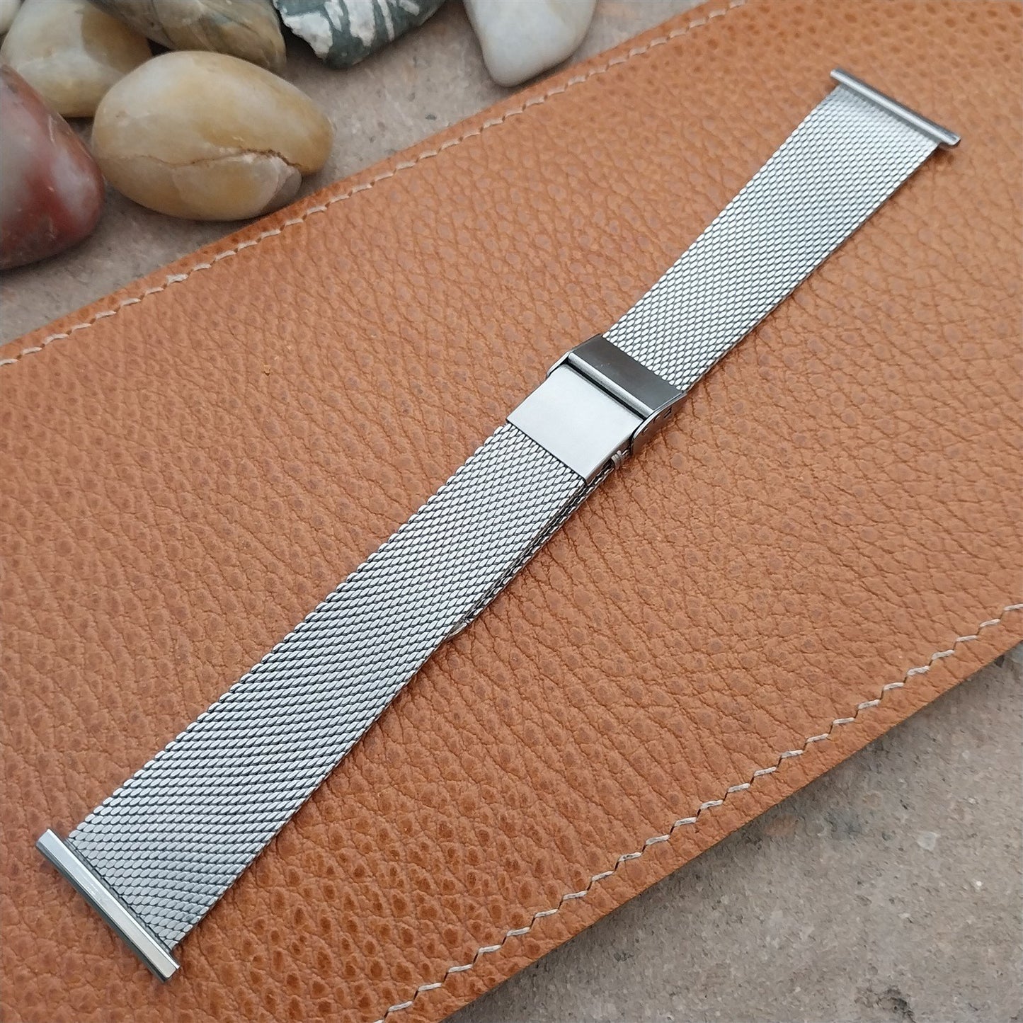 Vintage 22mm 21mm 20mm JB Champion Stainless Steel Mesh 1960s Unused Watch Band