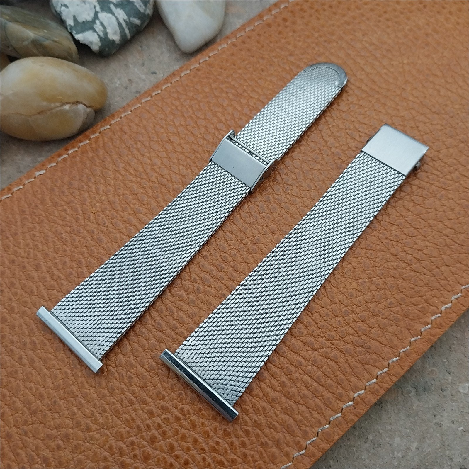 Vintage 22mm 21mm 20mm JB Champion Stainless Steel Mesh 1960s Unused Watch Band