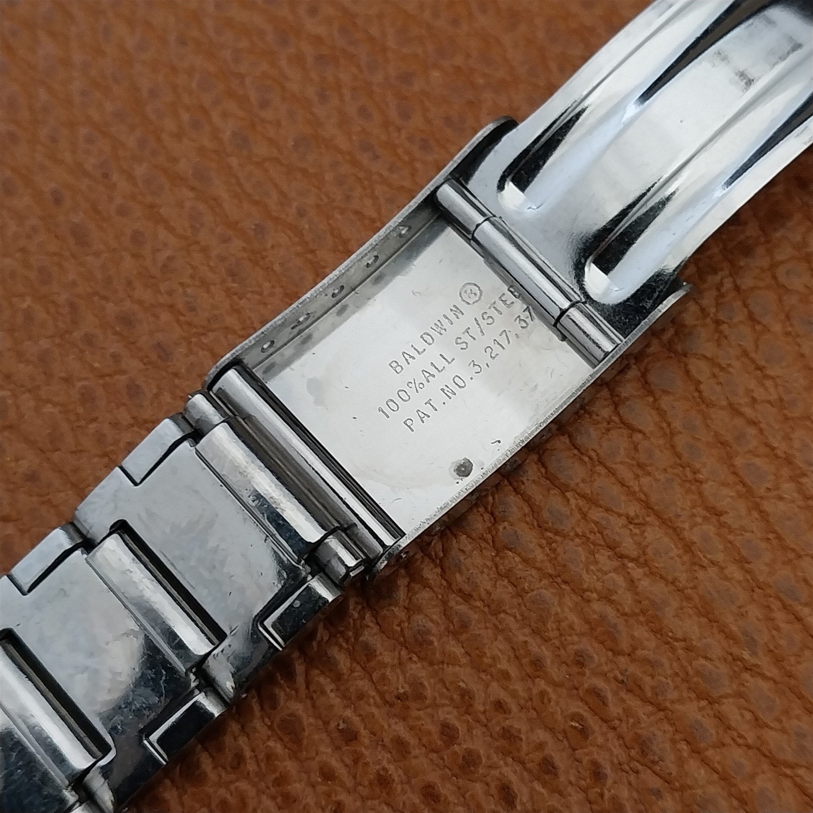 Vintage 19mm Stainless Steel Classic Flared nos Unused 1970s Watch Band